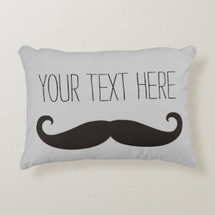 Funny Mustache / Schnurrbart + jouw tekst Decoratief Kussen
