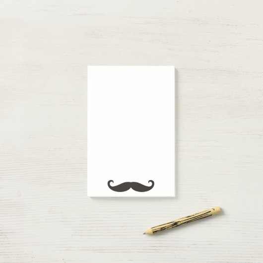 Funny Mustache / Schnurrbart + jouw tekst Post-it® Notes (Op bureau)