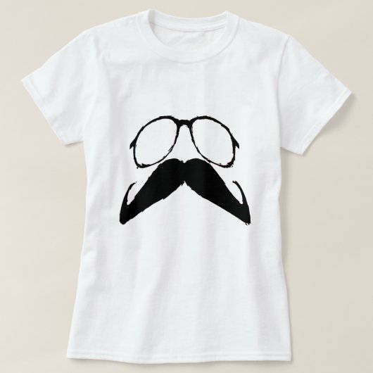 Funny Mustache T-shirt (Design voorkant)