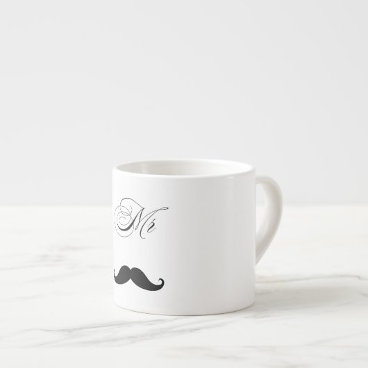 Funny Mustache Valentine Mug Espresso Kop (Voorkant rechts)