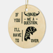 Funny Mustache Vraag Mullet Joke Pun Keramisch Ornament (Links)