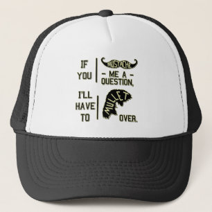 Funny Mustache Vraag Mullet Joke Pun Trucker Pet