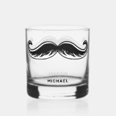 Funny Mustache Whisky Glas (Voorkant)