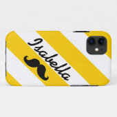 FUNNY MUSTACHE YELLOW STRIPES Case-Mate iPhone CASE (Achterkant (horizontaal))