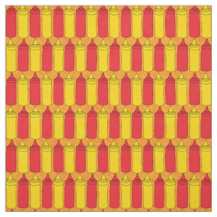 Funny Mustard en Ketchup Food Pattern Stof