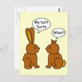 Funny My Butt Hurts Bunnies Briefkaart (Voorkant / Achterkant)