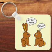 Funny My Butt Hurts Bunnies Sleutelhanger (Voorkant)