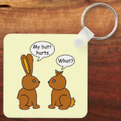 Funny My Butt Hurts Bunnies Sleutelhanger (Achterkant)