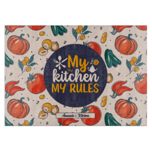 Funny My Kitchen My Rules Vegetable Food Pattern Snijplank