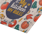 Funny My Kitchen My Rules Vegetable Food Pattern Snijplank (Hoek)