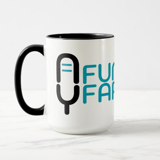 Funny N Farbsy Microphone Logo & Wordmark Mug Mok (Links)
