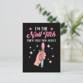 Funny Nail Tech Emlpoyee Manicure Medewerker Briefkaart (Staand voorkant)