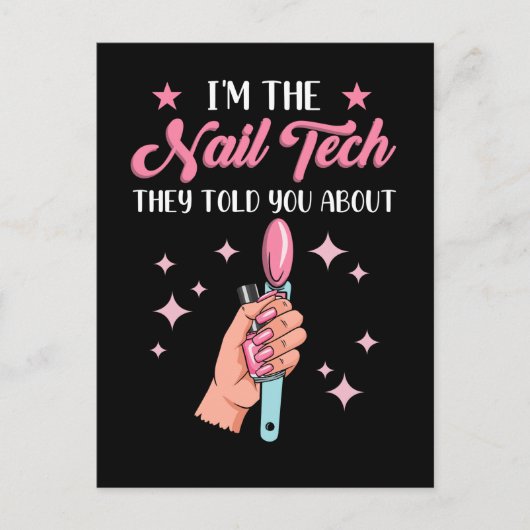 Funny Nail Tech Emlpoyee Manicure Medewerker Briefkaart (Voorkant)