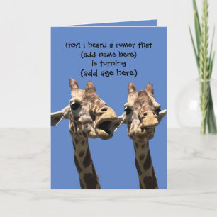 Funny Name and Age  Birthday Card Kaart
