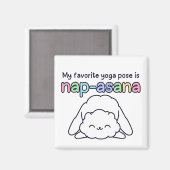 Funny "Nap-asana" Sleepy Cloud Yoga Pose Magnet (Recto/Verso)
