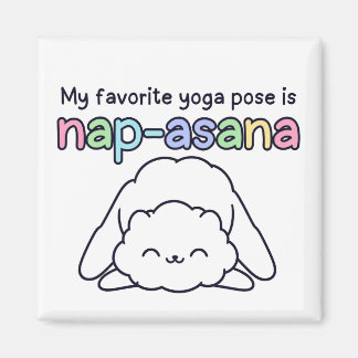Funny "Nap-asana" Sleepy Cloud Yoga Pose Magnet Magneet