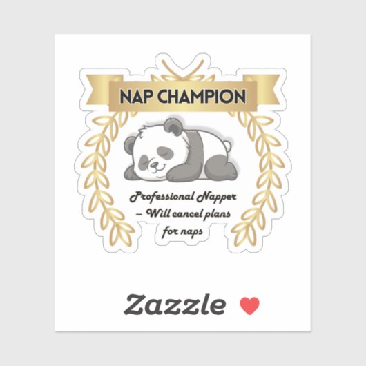 Funny Nap Champion Panda Sticker (Vel)
