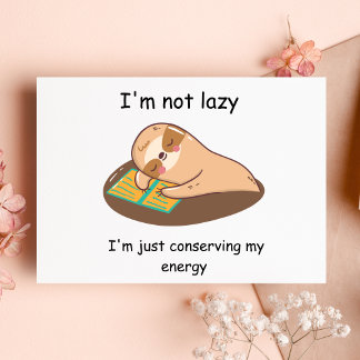 Funny Napping Sloth Feestdagenkaart