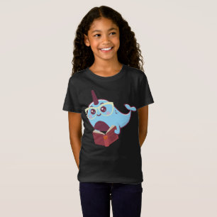 Funny Narwhal met boekenShirt - voor kinderen T-shirt