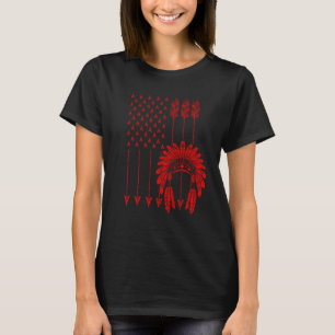 Funny Native American Flag Gift Cool USA Tribe Pat T-shirt