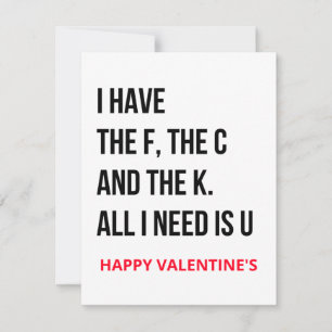 Funny Naughty Dirty Valentines carte de jour 