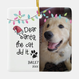 Funny Naughty Dog Gezegde Foto Keramisch Ornament