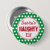 Funny Naughty Elf Kerst Button Pin (Voorkant /achterkant)