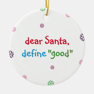 Funny Naughty Kinder Beste Santa Define Good Holid Keramisch Ornament