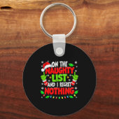 Funny Naughty List Christmas Sleutelhanger (Voorkant)