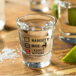 Funny Naughty Nice Kerstfeestdag Shot Glas