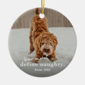 Funny Naughty Pet 2 met Kerstmis Keramisch Ornament (Voorkant)