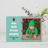 Funny Naughty Retro kerstfoto Feestdagenkaart (Staand voorkant)