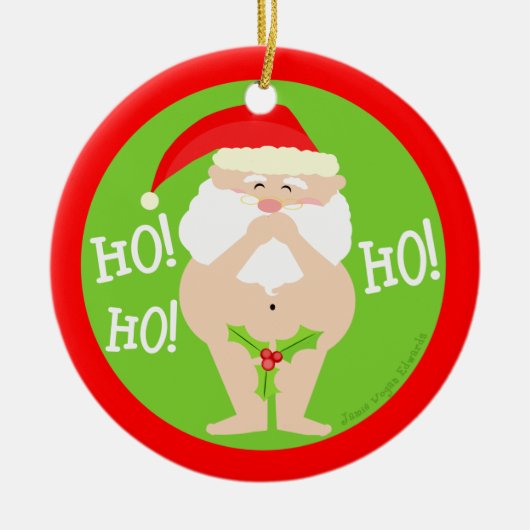 Funny Naughty Santa Kerstversier Keramisch Ornament (Voorkant)