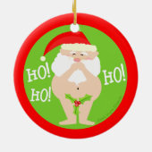 Funny Naughty Santa Kerstversier Keramisch Ornament (Achterkant)