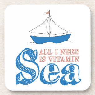 Funny Nautical Quote Sailboat Drawing Vitamin Zee Onderzetter