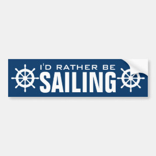 Funny nautical ship helm bumper sticker voor zeilo