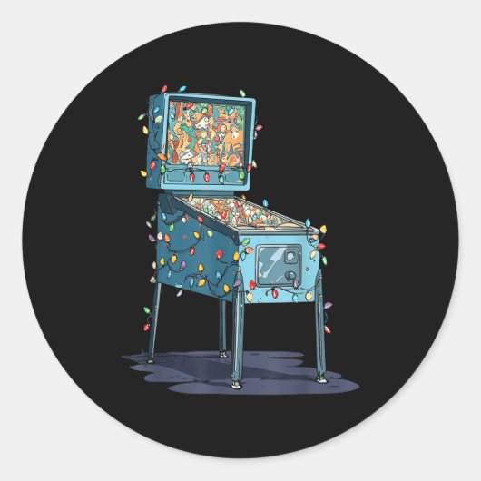 Funny Nball Machine Christmas Graphics Lights Love Ronde Sticker (Voorkant)