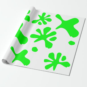 Funny neon green slime verfsplash speels cool cadeaupapier