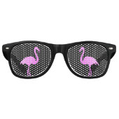 Funny neon roze flamingo vogelfeest retro zonnebril (Voorkant)