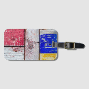 Funny Neoplasticisme, houten kunststijl Bagagelabel