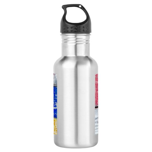 Funny Neoplasticisme, houten kunststijl Waterfles (Achterkant)