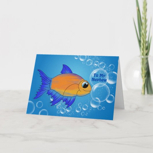 Funny Nephew Blue carte d'anniversaire (Devant)