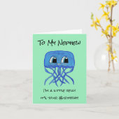 Funny Nephew carte d'anniversaire - Jellyfish (Fleur jaune)