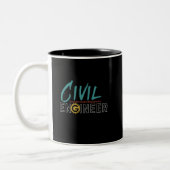 Funny Nerd Engineer Civil Engineering student Tweekleurige Koffiemok (Links)
