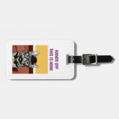 Funny Nerdy Hipster Cat met bril Hands off Bagagelabel (Voorkant horizontaal)