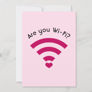Funny Nerdy Wi-Fi Valentijnse Kaart Flat