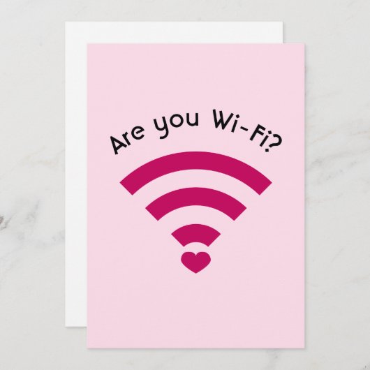 Funny Nerdy Wi-Fi Valentines Carte Plat (Devant / Derrière)