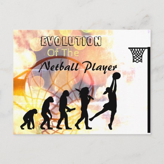 Funny Netball Player Evolution Theme Briefkaart (Voorkant)