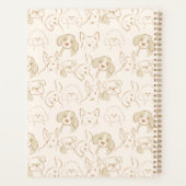 Funny Neutrale Pop Dog Patroon Elegant Monogram Planner (Achterkant)