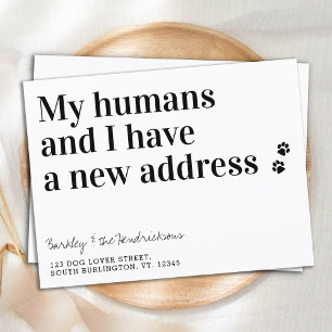 Funny New Address Dog Pet Moving Notice Briefkaart